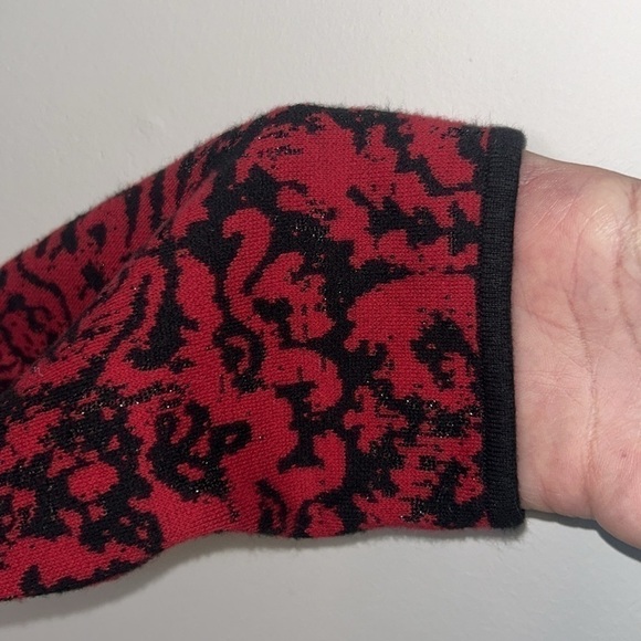 J.Jill Black & Red Rhinestone Sweater Size Large - Picture 4 of 8